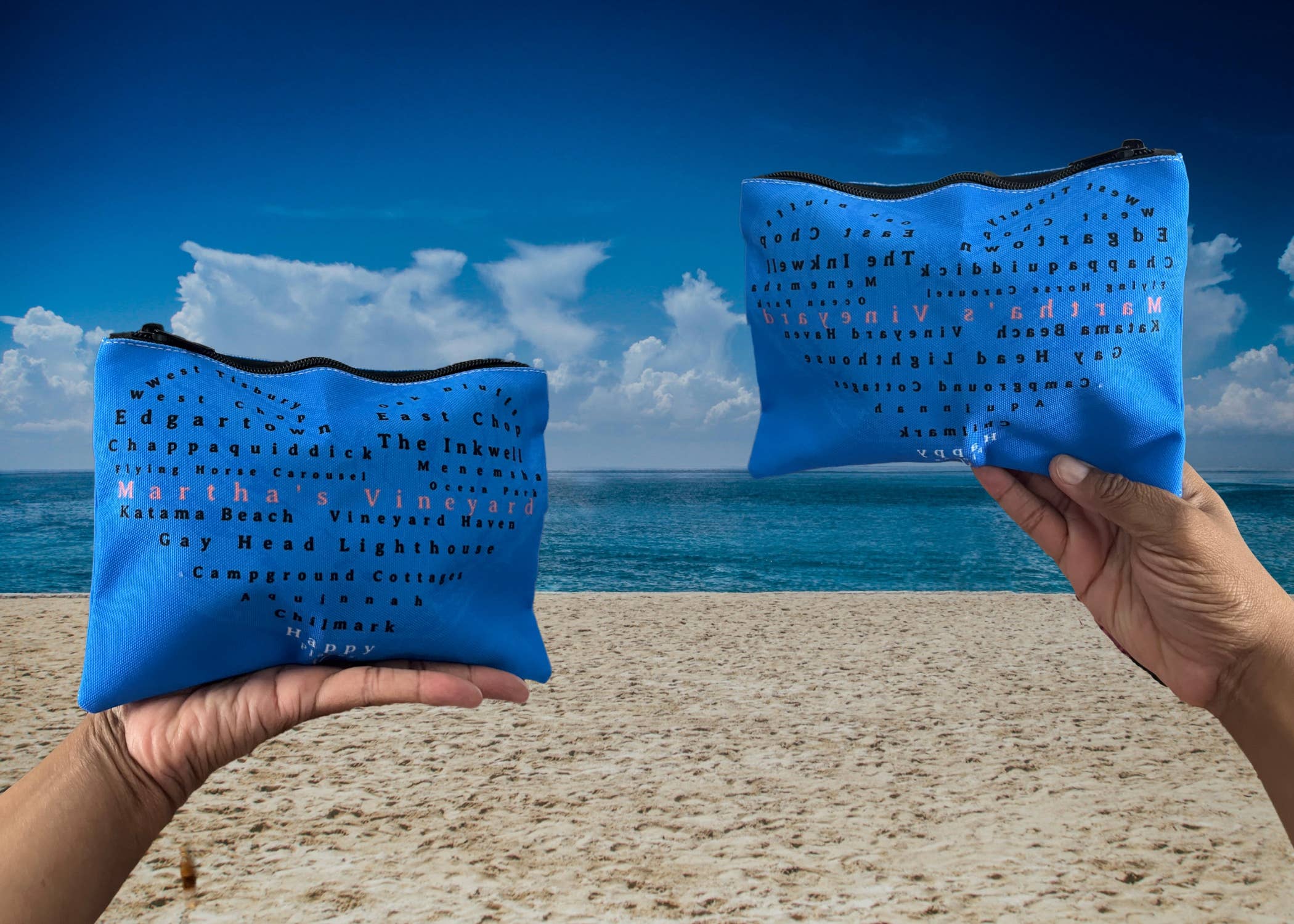 Some of Us Notecards, LLC - Wholesale Makeup/Cosmetic Bag - Martha's Vineyard love language pouch2