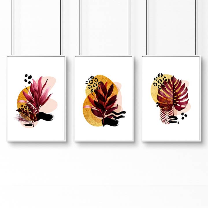 Home office decor ideas for her | set of 3 wall art prints for wholesale by About Wall Art