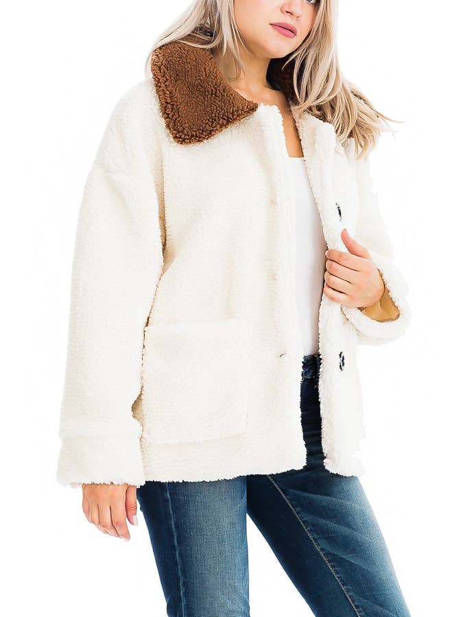 Cap Zone - Wholesale Shirt Jacket/Shacket - Women’s - Corduroy Teddy Blend Retro 90s Shacket8