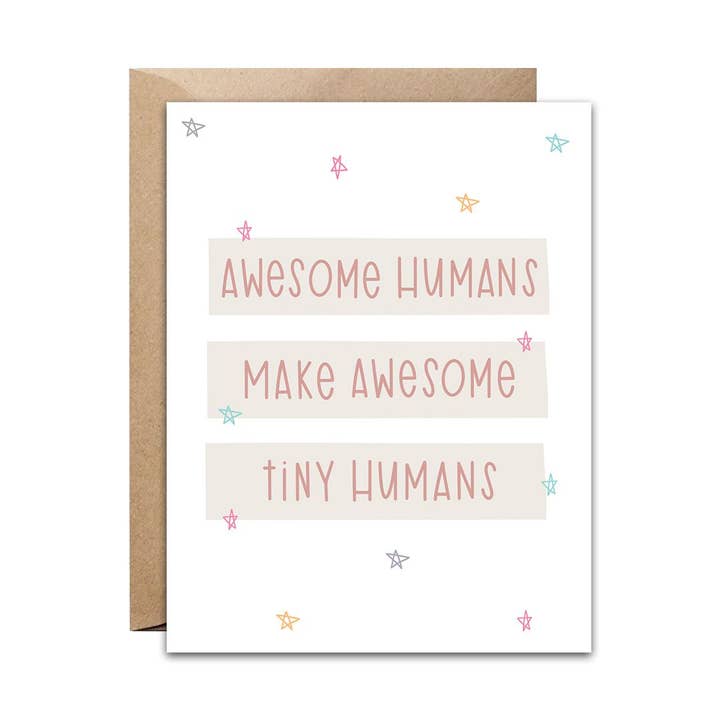 Awesome Tiny Humans Card for wholesale by pixel paper hearts