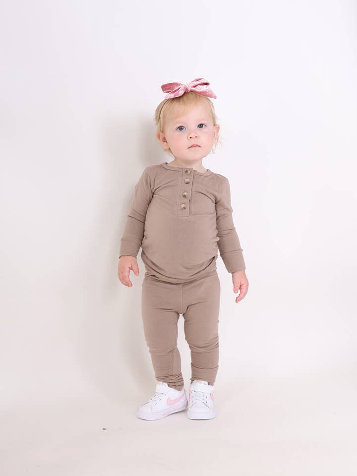 ARTHUR || BABY LONG SLEEVE HENLEY TOP AND BOTTOM SET for wholesale by RASKANA
