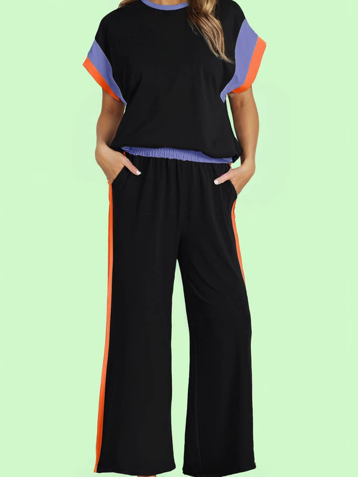 Color Block Detail Casual Two-piece Outfit for wholesale by LA Society