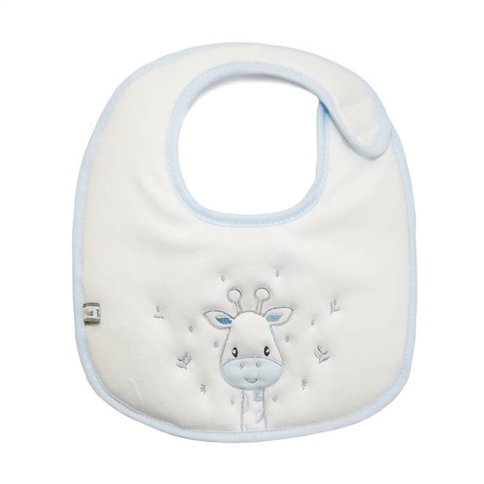 Blue Kids – wholesale Haklapp - Baby – Mellanstor babette i bomull med giraffbroderi0