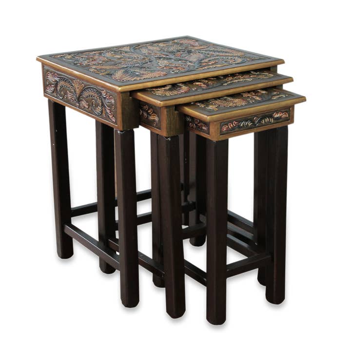 Novica Handmade Bird Of Paradise Mohena Tables (Set Of 3) for wholesale by NOVICA