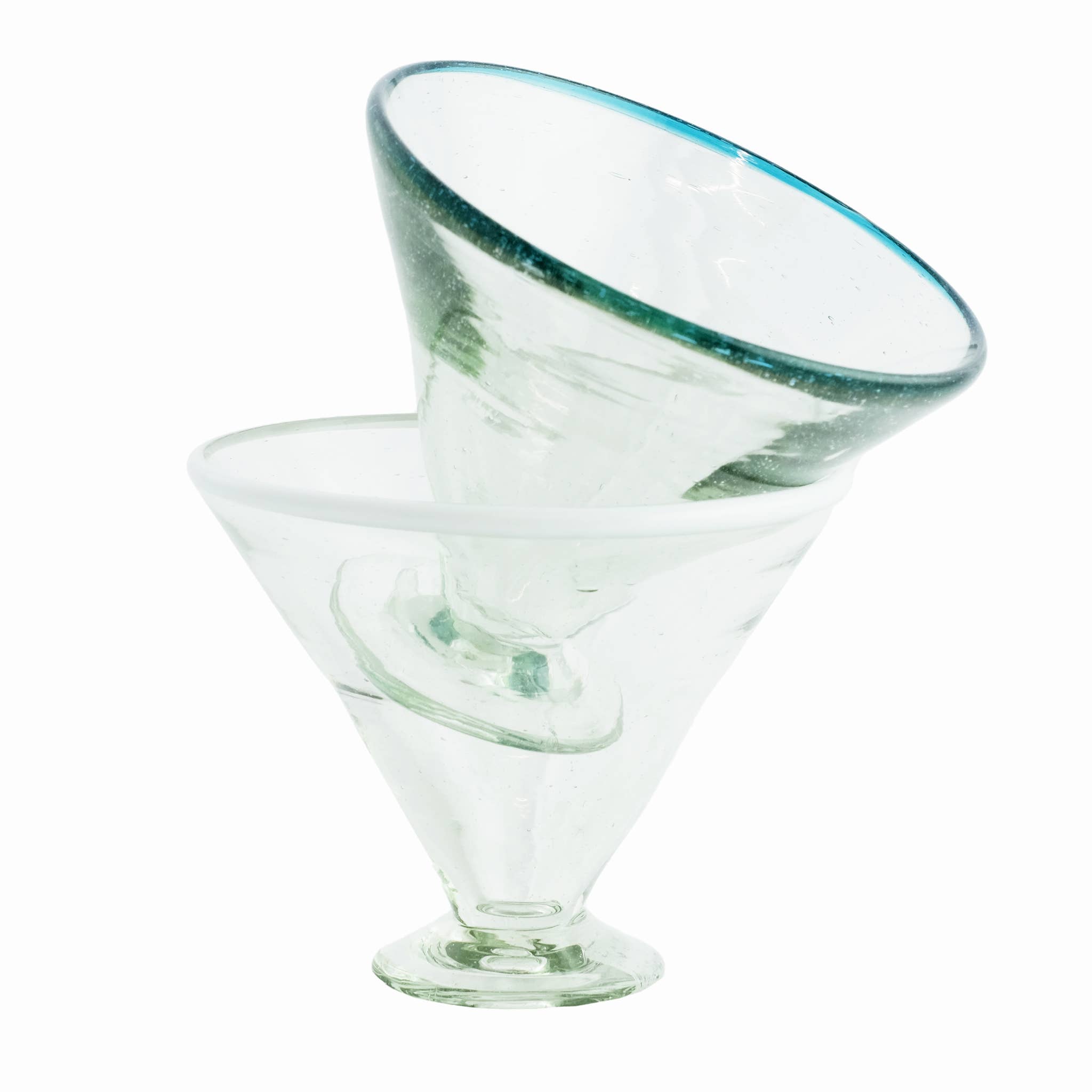 Sobremesa - Vente Verres à cocktail/alcool - Verre à Margarita à Bord Blanc | Soufflé à la Main | Verrerie Recyclée4