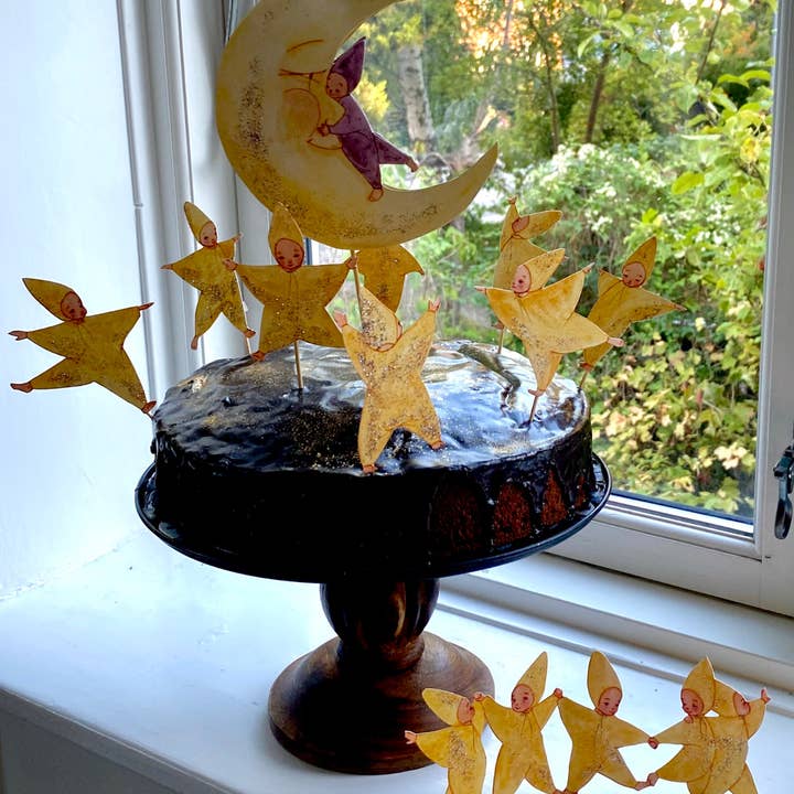 Tall Hat Tales - Wholesale Christmas Decoration - Gule stjernebørn papirklip2