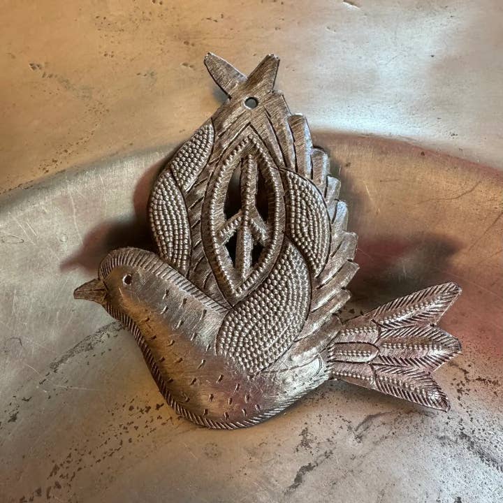 Haiti Fair Trade~ It's Cactus - Wholesale Christmas Decoration - Dove of Peace, Handmade Christmas Ornament, Fair Trade 4"x4"3