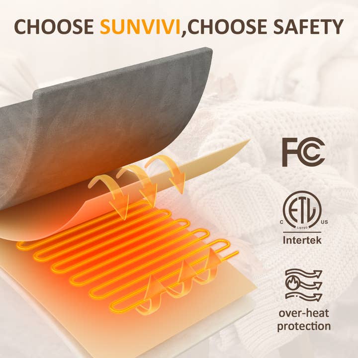 Heynemo - Wholesale Bedding Blanket - Queen Size Heated Blanket, Dual Control Electric Throw7