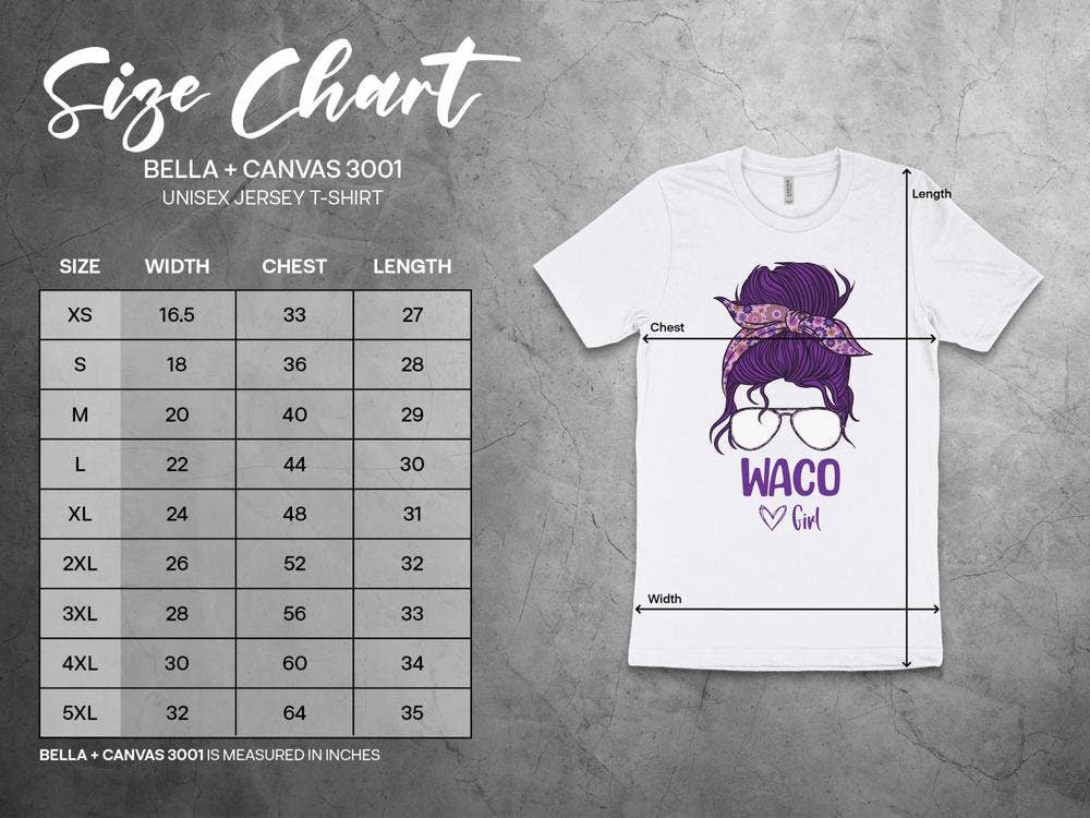 PositiveParty – T-shirt estampada - Mulher por atacado – Camisa Waco Menina, Presente Born In Waco1