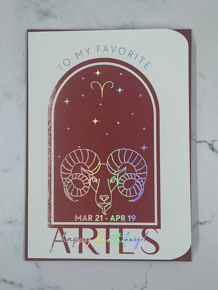 Aries Zodiac Birthday Cards for wholesale by D. Johnson & Co Greetings