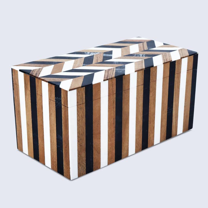 Muqeem & Brothers - Wholesale Decorative Box - Marquet Cosmo Resin Wood Inlay Decorative Storage Box5