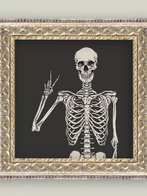 Antieke kunst met skelet ingelijste voor wholesale door Petal Lane Home