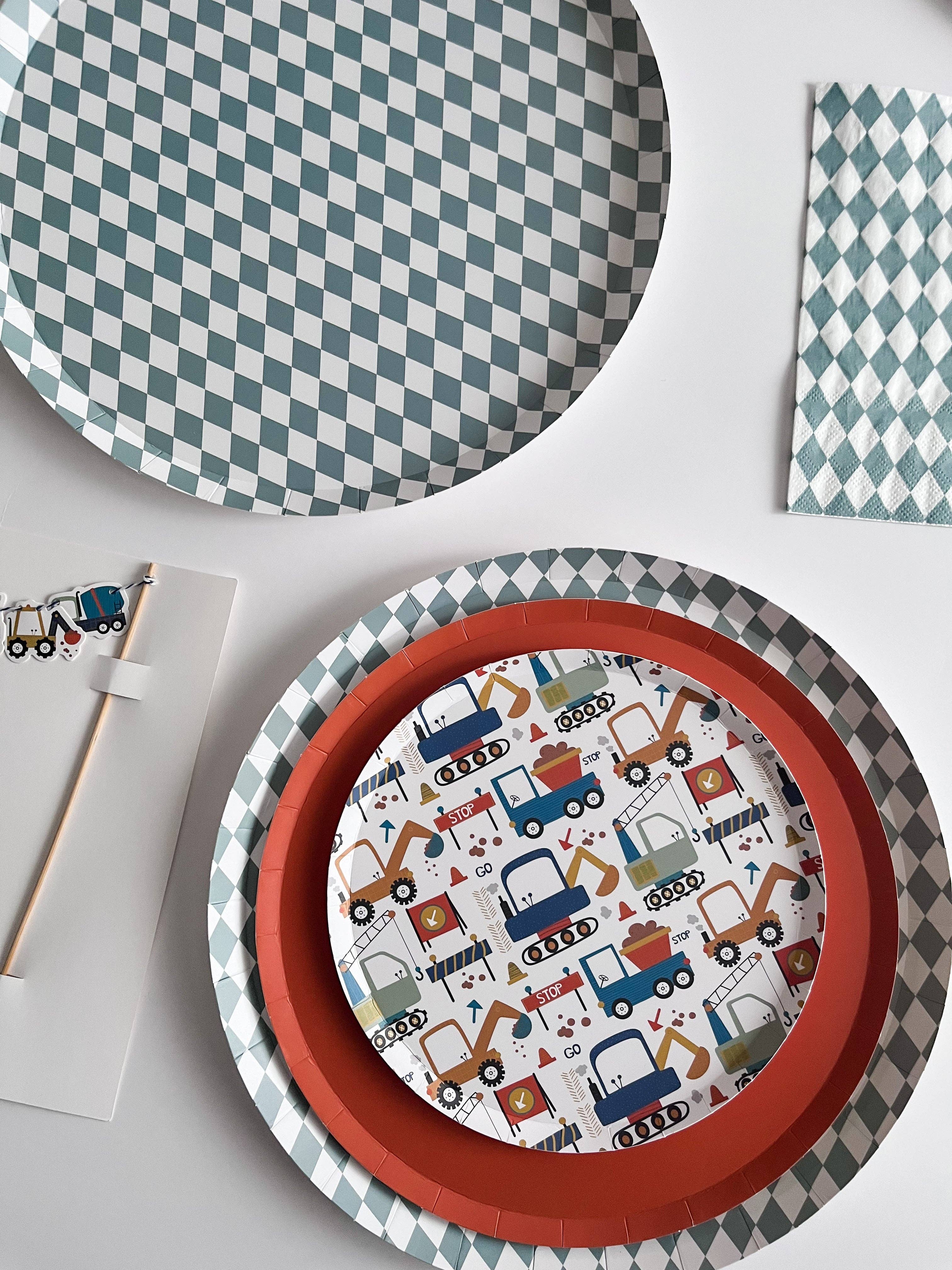 Josi James - Wholesale Disposable Plate - Green Bavarian Check Plate, XL4