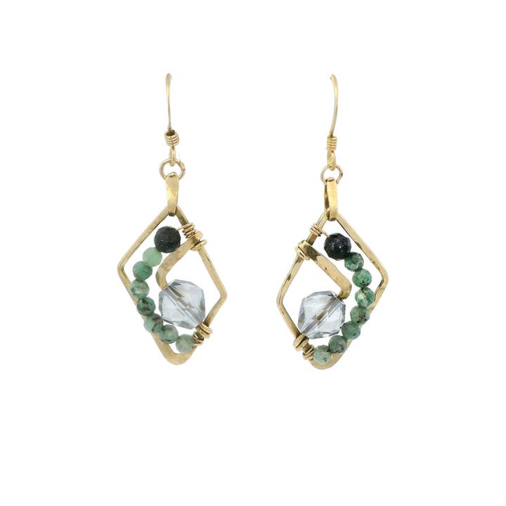 Emerald Trajectory Earrings E85047 for wholesale by Art by any Means Jewelry