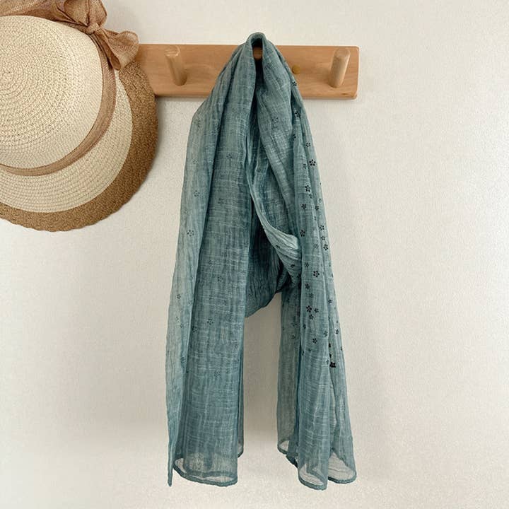 Funkyrel® Atzbranding Limited - Wholesale Scarf - Women's - Scarvii - Natural Scarf with Floral Pattern8