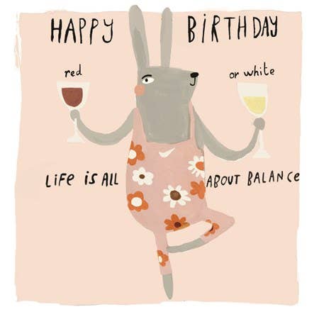 Life Is All About Balance Birthday Card for wholesale by Sooshichacha