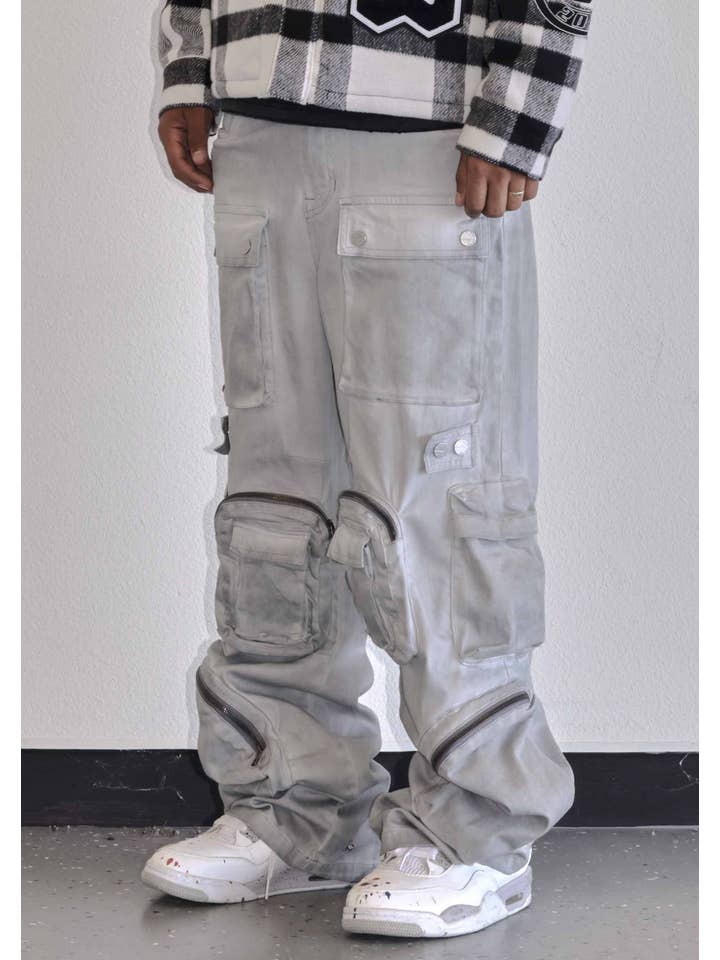 First Row - Wholesale Jeans - Men's - Y2K UTILITY CARGO DENIM PANTS11