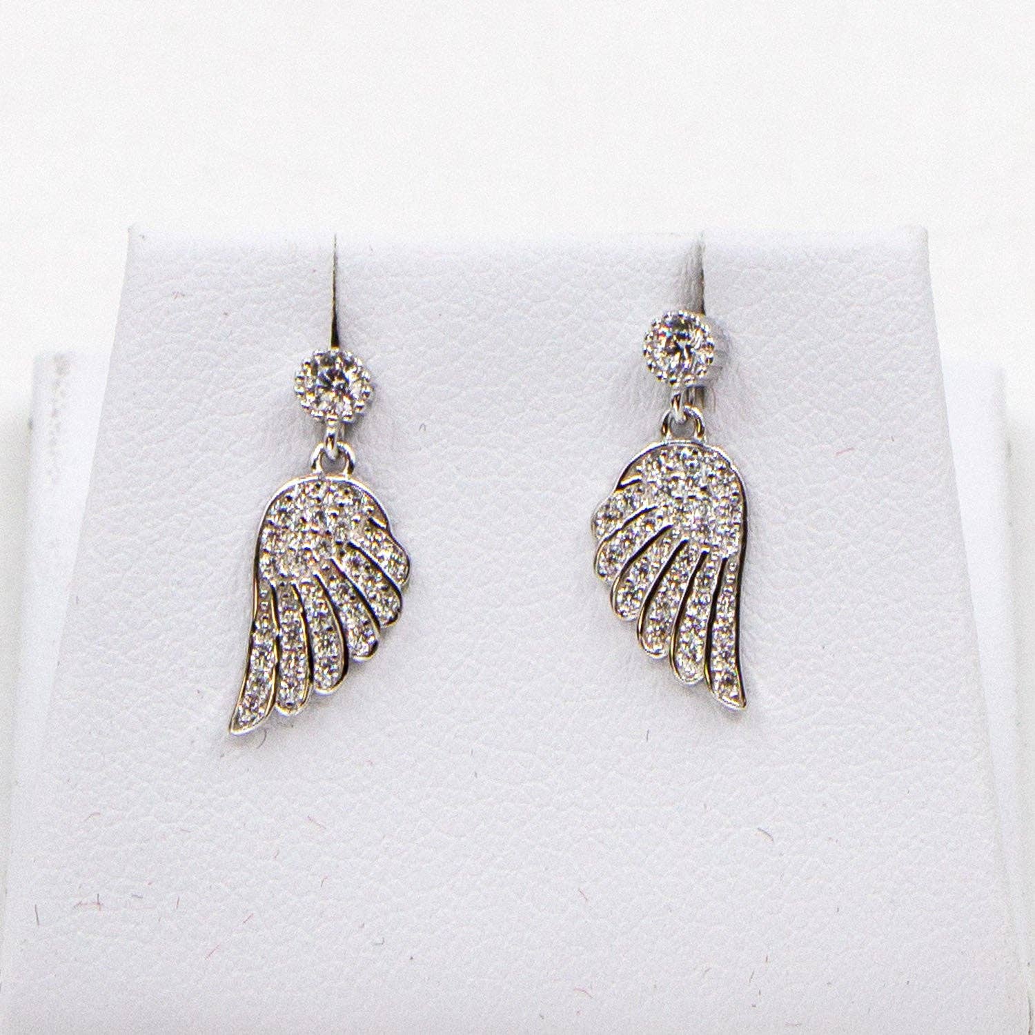 Tempest Designs - Wholesale Dangle Earrings - 925 silver cz angel wing drop earrings1