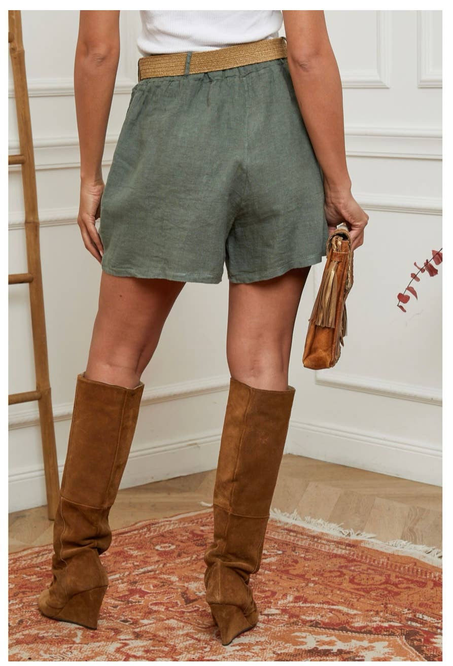 LÉA & LUC – wholesale Shorts – Dam – Shorts i 100 % linne med bälte REF. 505744