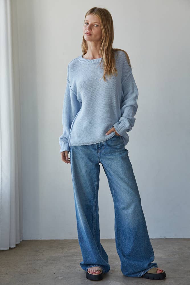 By Together - Wholesale Knitted jumper – Women′s - W1155 | Knit Sweater Crew Neck Long Sleeve Pullover Top7