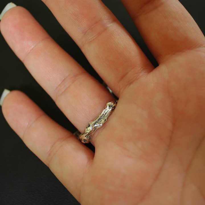 Hi Octane | SilverBotanica - Vente Bague de cocktail/de cérémonie - Bague brindille Birdie Blossom en argent sterling2