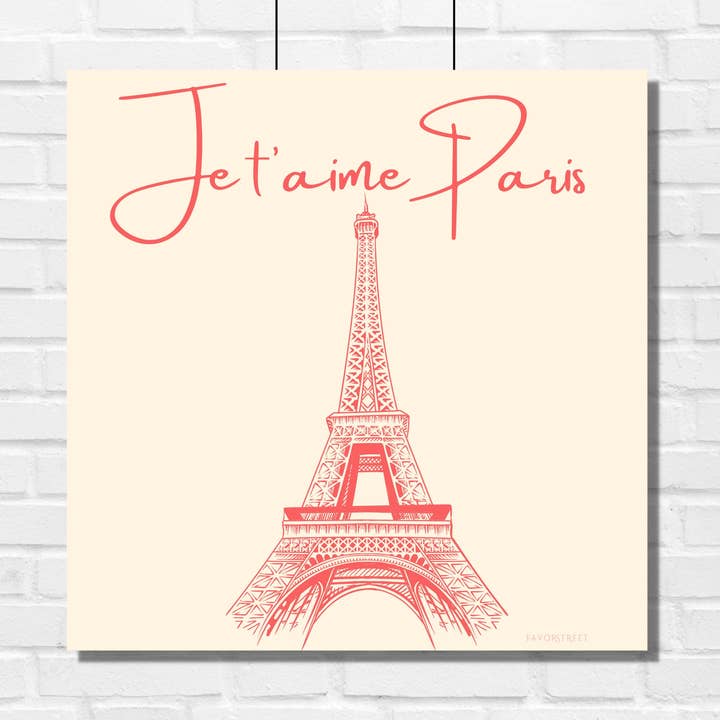 Tea Towel - Flour Sack | Paris - Natural Pink for wholesale by FAVORSTREET