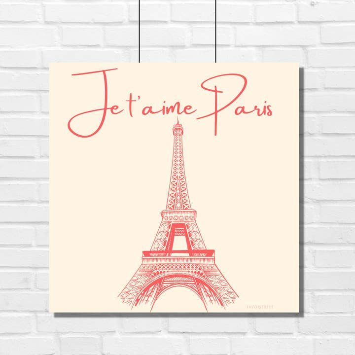 Tea Towel - Flour Sack | Paris - Natural Pink for wholesale by FAVORSTREET