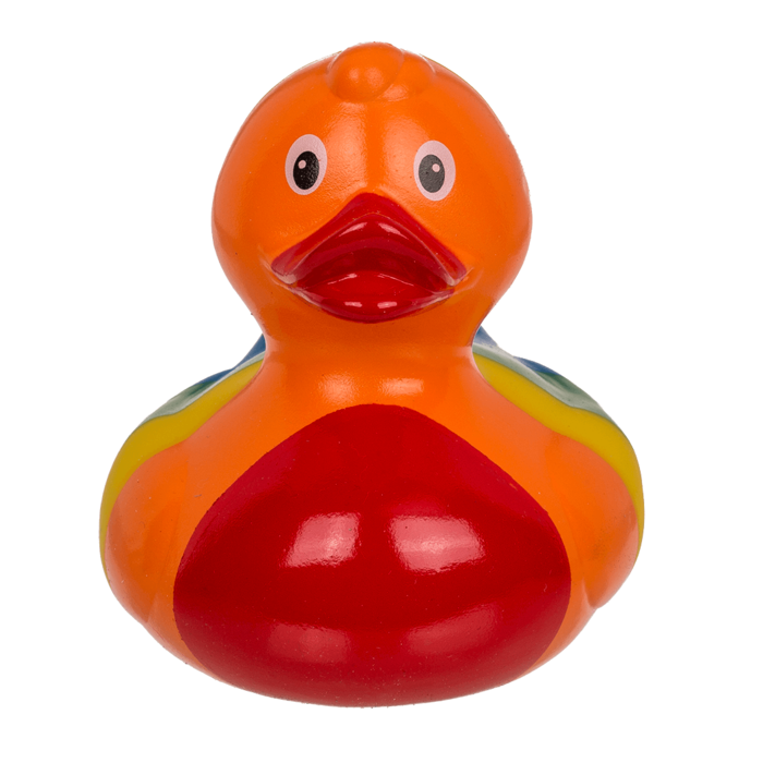 Out of the blue KG - Wholesale Bath Toy - Baby - Rainbow Squeaking Duck, ca. 10,5 cm,1