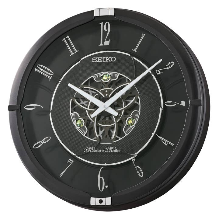 NOUVEAU 2026 ! Mélodies en Mouvement Noir Glamour QXM621KRH pour la vente par Seiko Clocks USA