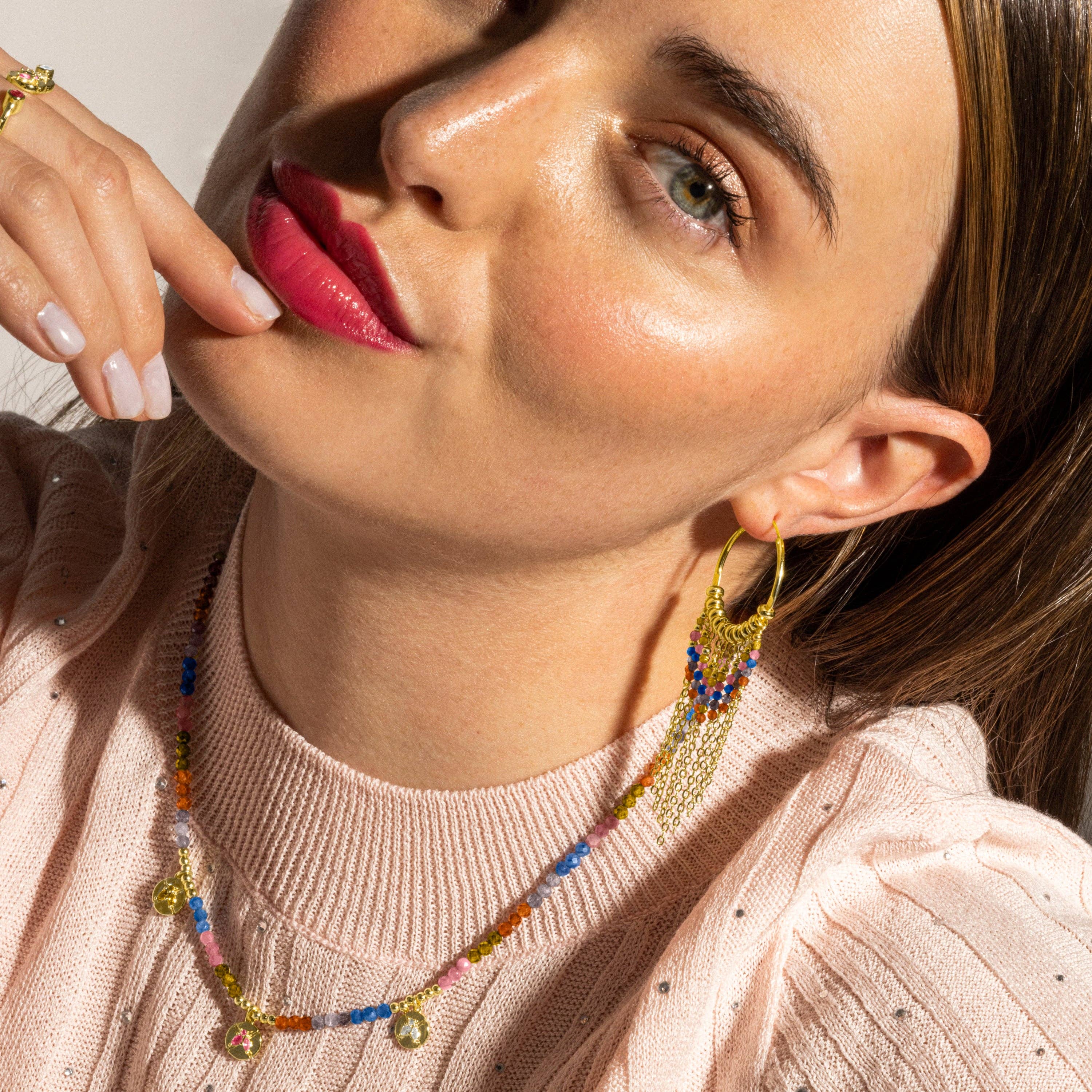 Luxenter – Großhandel Halsband/Collier – Luxenter Halskette aus 925er Sterlingsilber und mehrfarbigem Kristall, 18k vergoldet - Ufore5