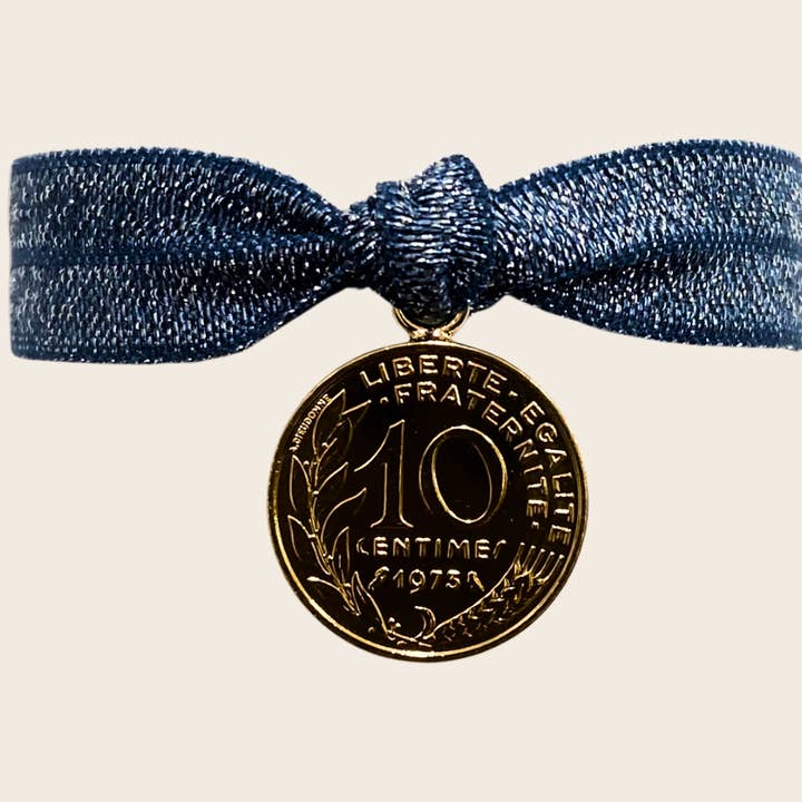 Elastico glitter argento navy per la vendita all'ingrosso da parte di Maison Amour