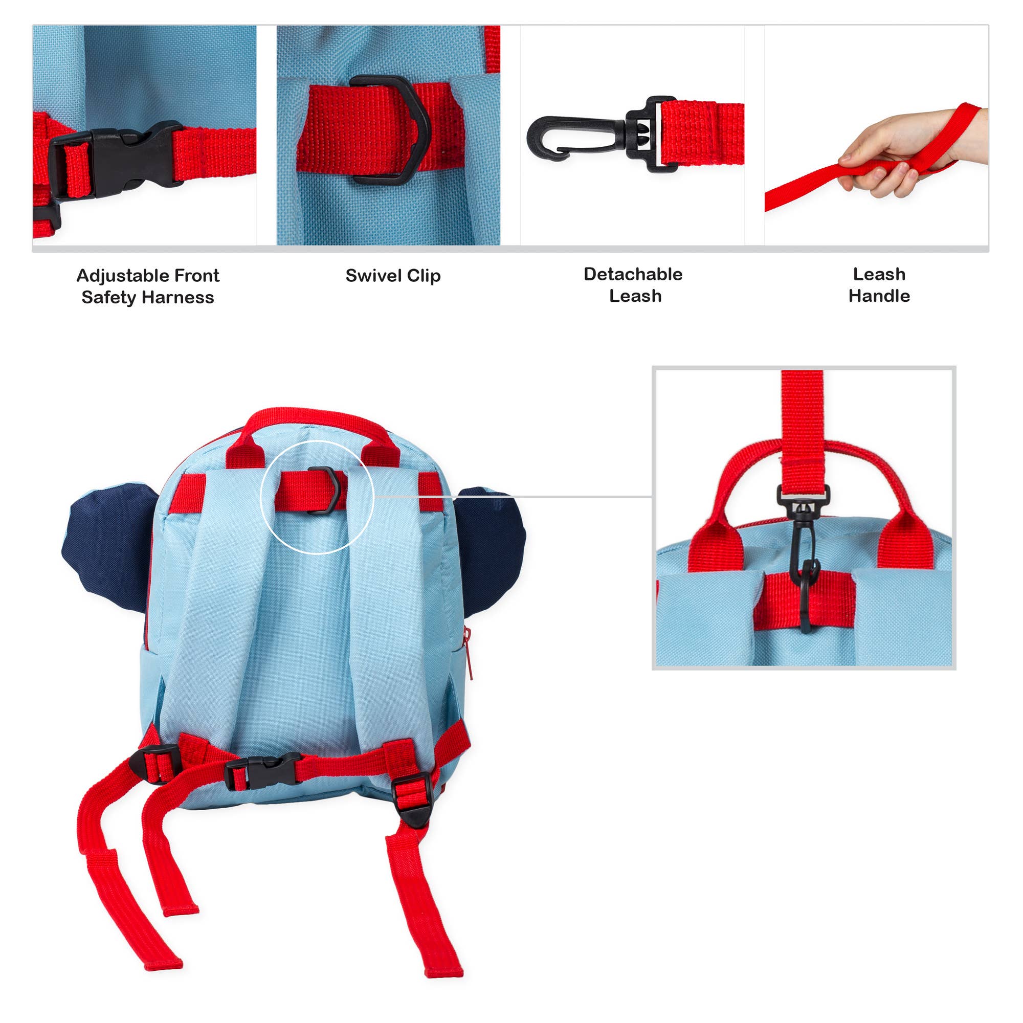 Dicksons - Vendita all'ingrosso Zaino - Bambini - Zaino asilo antic acqua con elefante azzurro Dicksons4