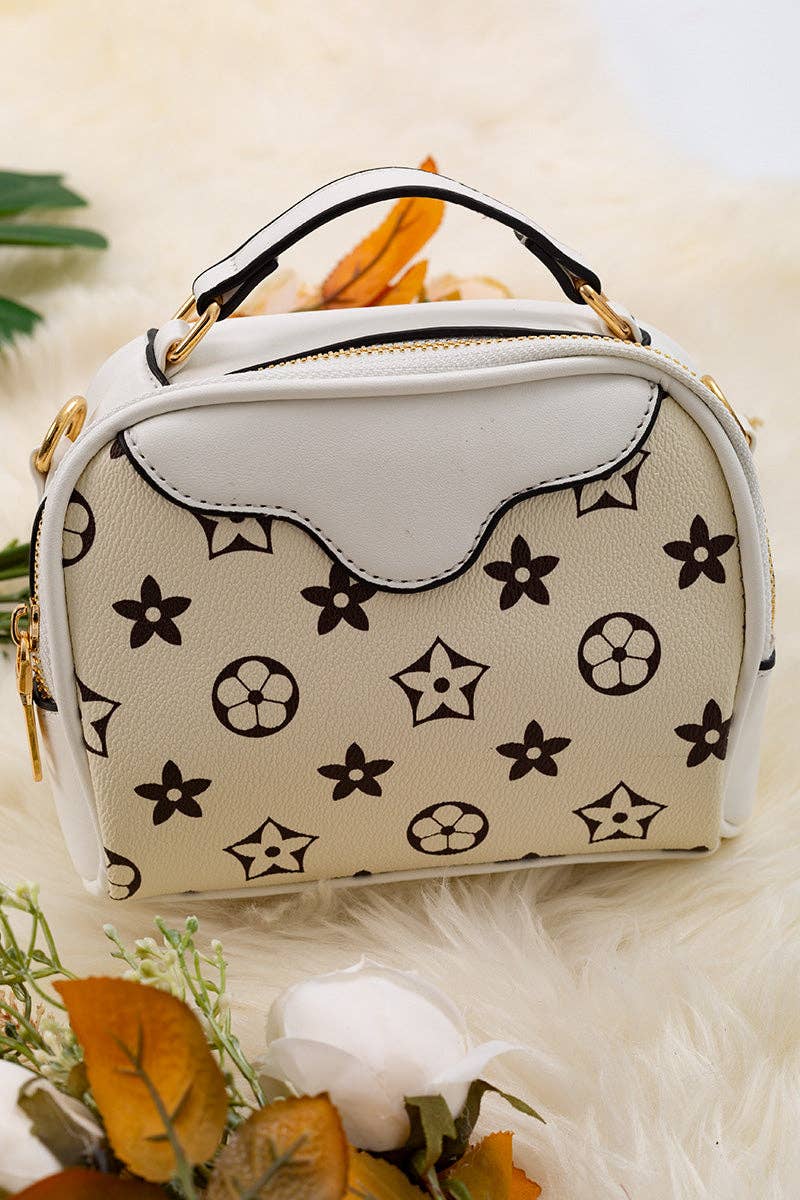 Cream White Cream/white trim, Cute inspired crossbody satchel. BBG65203028 M for wholesale on Faire1