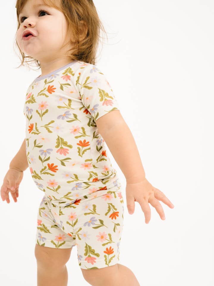 Little One Shop - Wholesale Top & Short Set - Kids - Daisy Daydream Bamboo Shorts Set