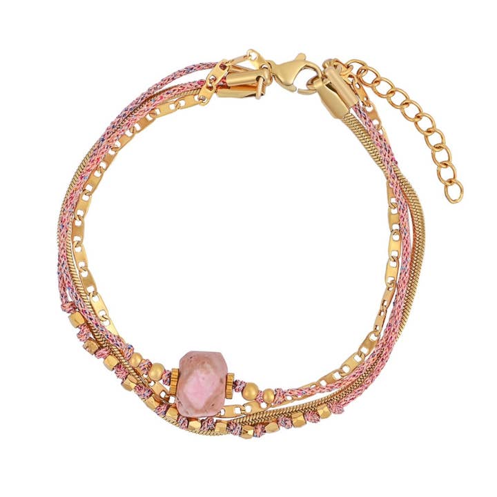 Rhodonit-Strahlenglanz-Armband für den Großhandel von Trend & Co