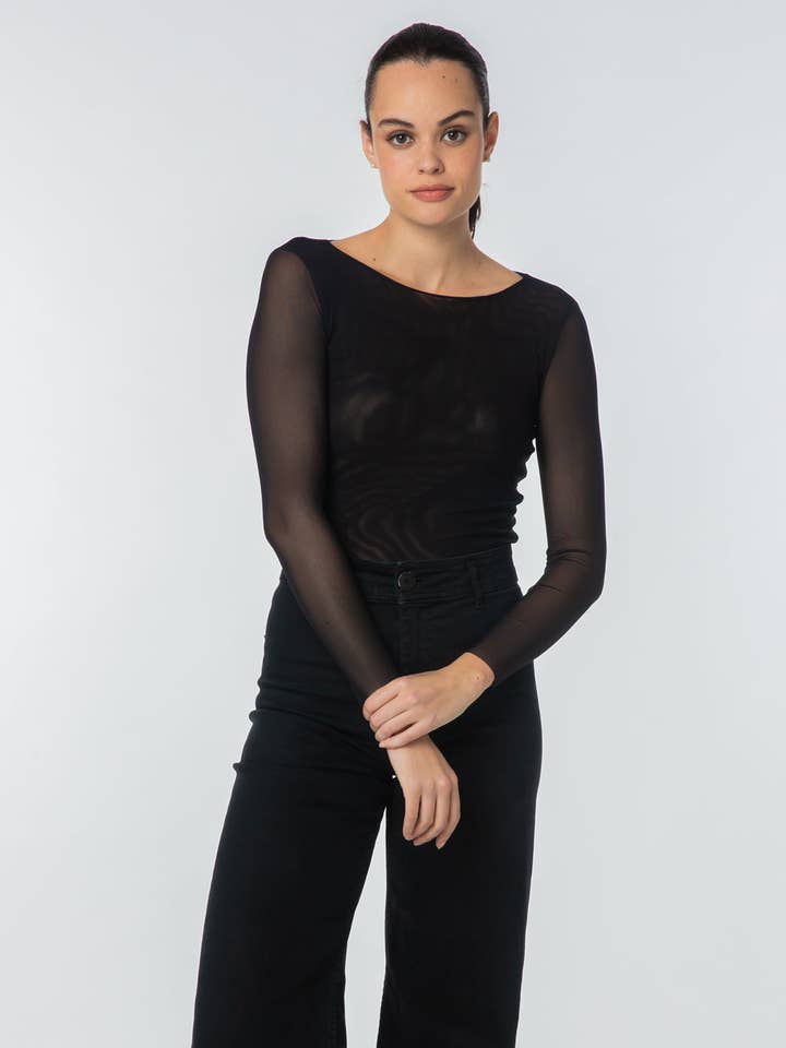 AMB Designs - Vente Chemisier – femme - Haut double transparent uni Florence1