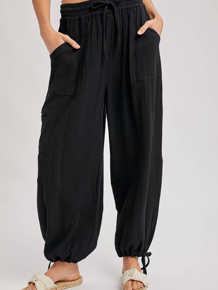 Bluivy - Wholesale Pants - Women's - JOGGER HAREM DRAWSTRING PANTS