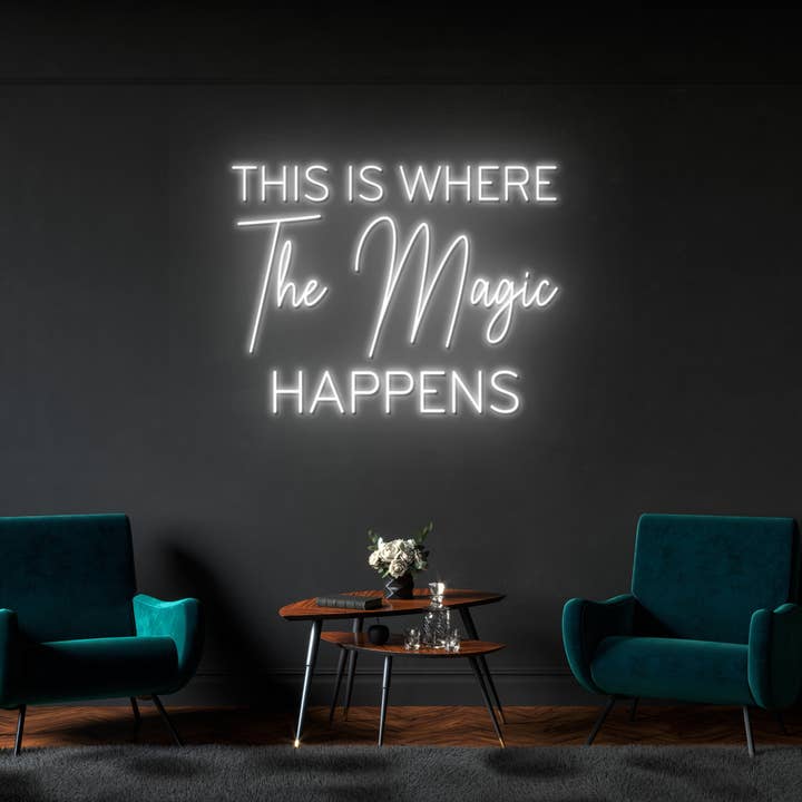 Glow Neon - Wholesale Neon sign - This Is Where The Magic Happens Neon Sign, Wall Art Decor3