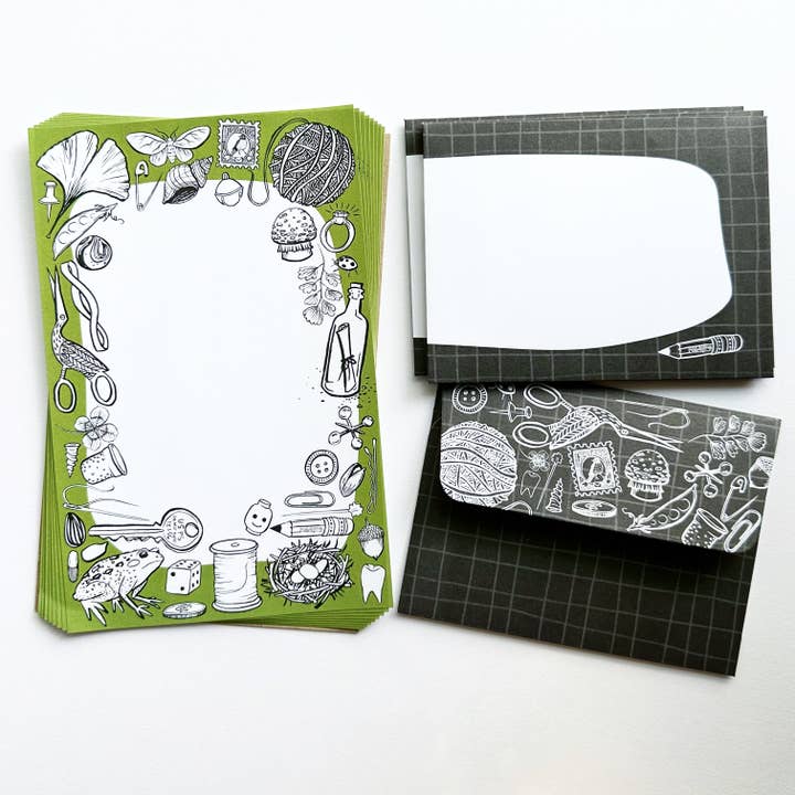 Robayre - Wholesale Stationery/Notecard Set - Tiny Treasures Stationery Letter Paper and Envelope Set3