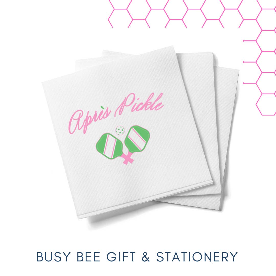 Busy Bee Gift - Wholesale Disposable Napkin - Apres Pickle Cocktail Napkins Pickleball | Set of 20