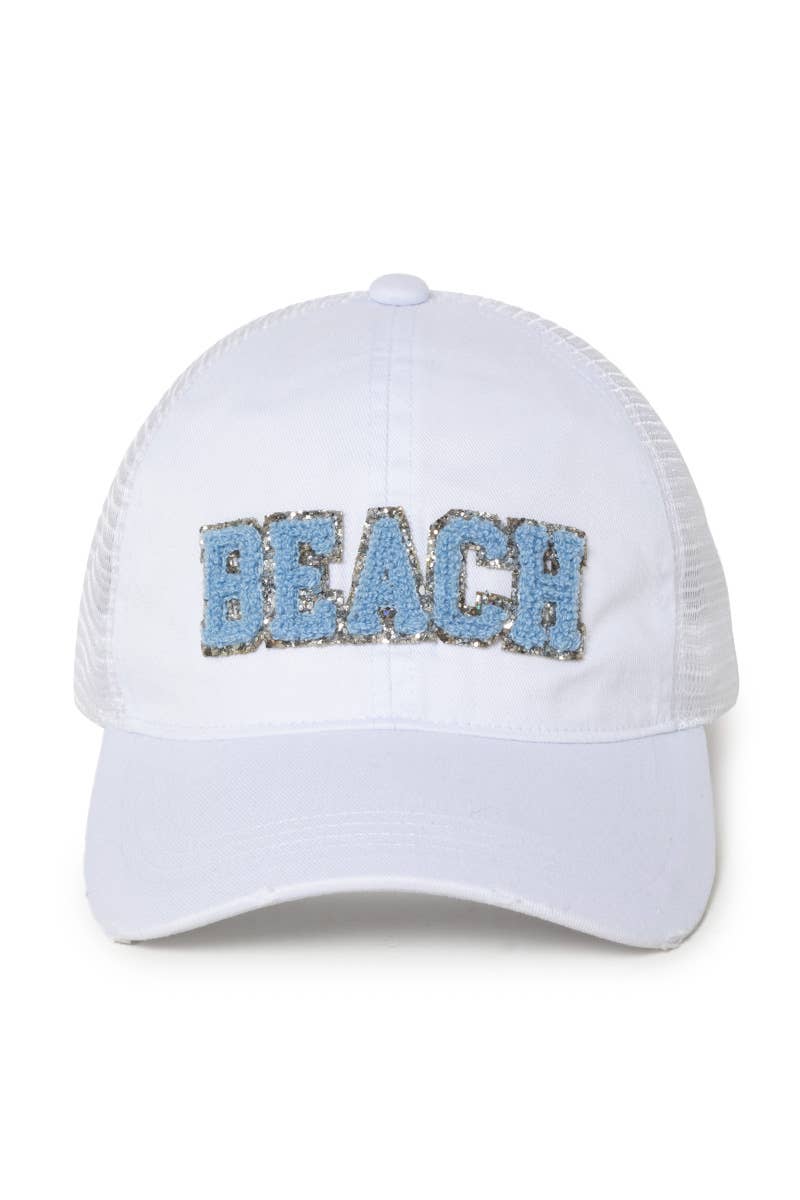David And Young - Wholesale Trucker Hat - Women's - FWCAPM5203 - BEACH Chenille Emb Trucker hat4