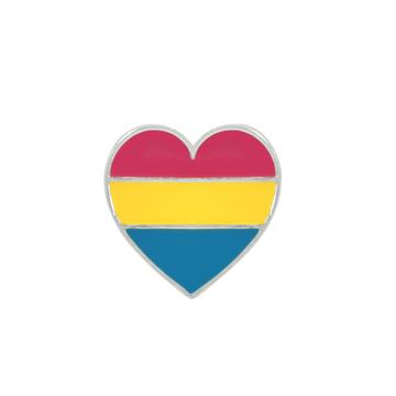 Pansexual Heart Shaped Pins for wholesale by The Awareness Company