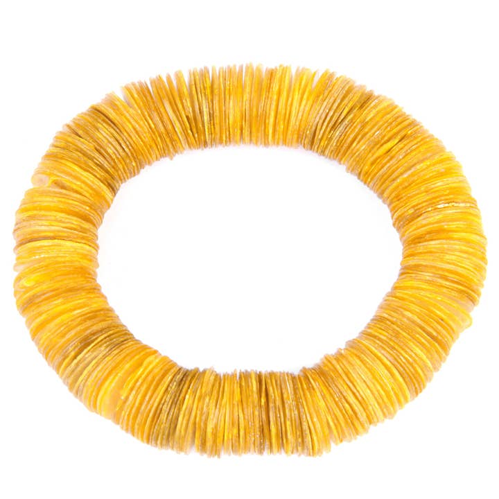 Heishi capitz schaalschijf armband geel voor wholesale door Erik & Mike