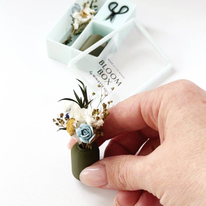 Bloom Box – Spring Blue Floral Miniature Gift Box for wholesale by Miniette