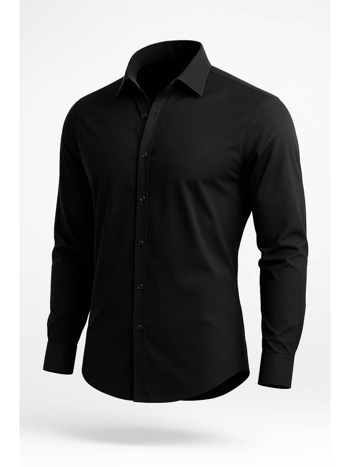 Galaxy By Harvic - Wholesale Button Down Shirt - Men's - Men's Performance Stretch Long Sleeve Dress Shirts5