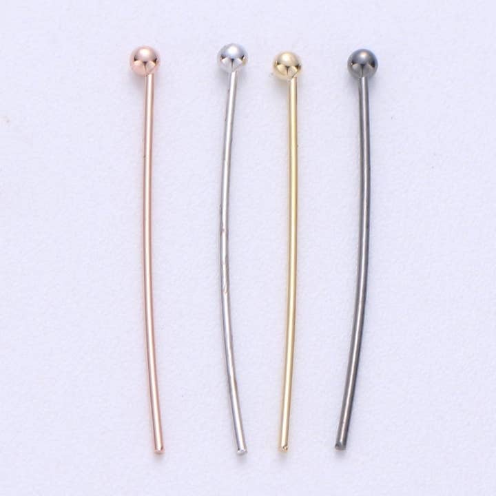 Aim Eternal - Wholesale Craft supplies - Gold Head Pins Ball Point Headpins, 0.6mm (22 Gauge) by 30mm, 35mm, 40mm | L532 - L5354