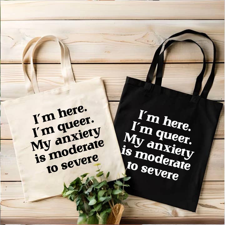 Queer Anxiety Tote Bag | LGBTQ+ | Queer | Pride Month for wholesale by brattybloom