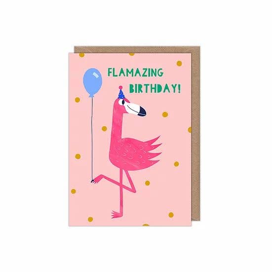 Flamazing Birthday Fun Illustrierte Grußkarte für den Großhandel von Zoe Spry