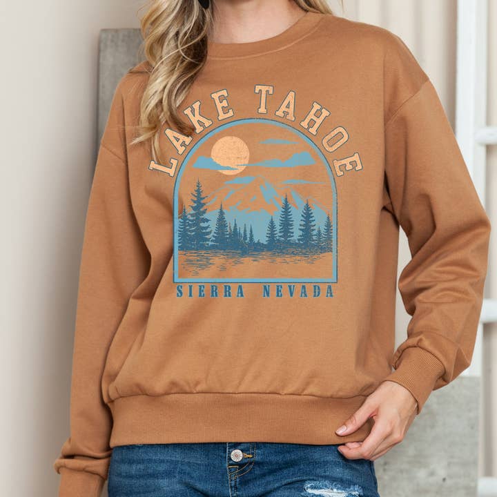 Jersey con estampado gráfico de Lago Tahoe para mujer para venta al por mayor de Amused by Blue