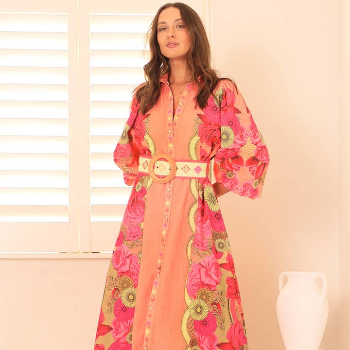 Vestido de Lino Vera | Melón para venta al por mayor de Stellino